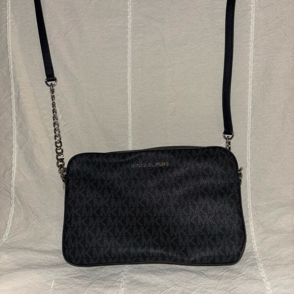 Michael Kors Black Quilted Crossbody Bag with Chain Strap